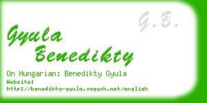 gyula benedikty business card